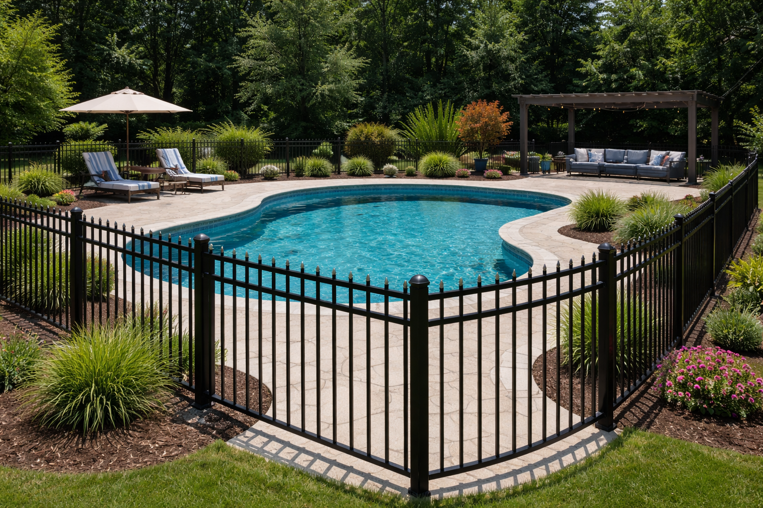 Aluminum pool fence in Avon